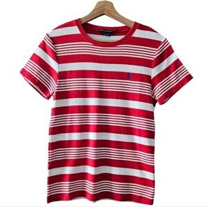 Ralph Lauren Sport Red and White Stripe Short Sleeve Top